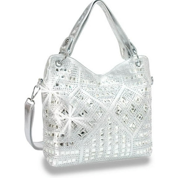 Zzfab Geometric Gem Sparkle Purse Silver