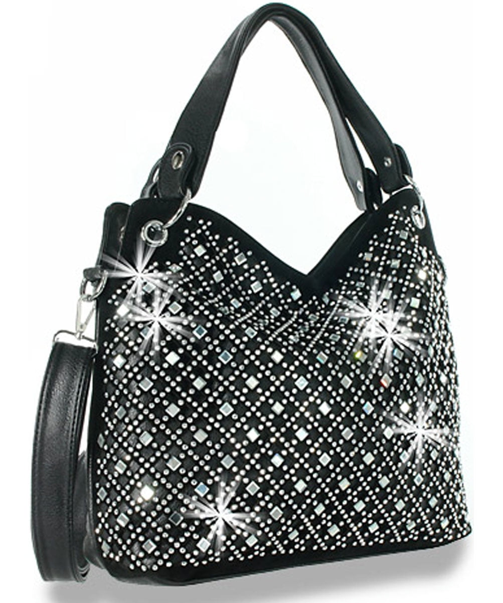 Express Embellished Rhinestone Studded Bucket Bag Purse Pouch Bling Black  New | eBay