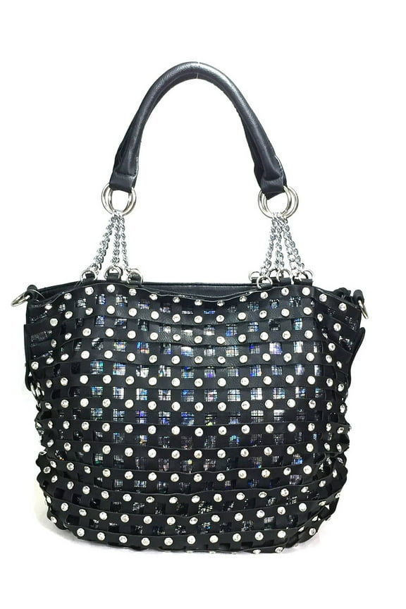 Premium Classic Net Bling Handbag Black