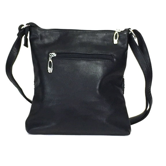 Zzfab Rhinestone Cheron Zigzag II Crossbody Black