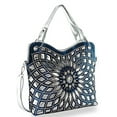 Zzfab Starburst Double Handles Bling Purse Blue