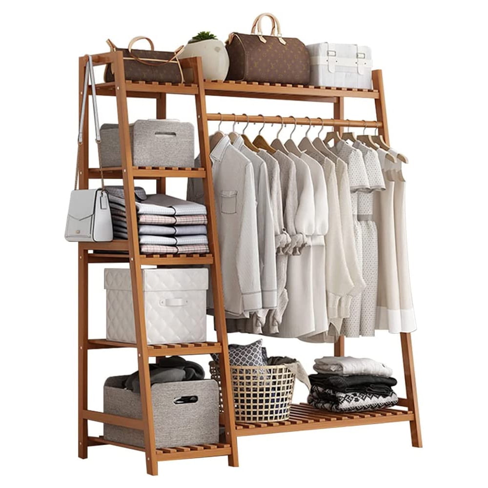 https://i5.walmartimages.com/seo/Zzibqs-Bamboo-Ladder-Clothing-Rack-with-Shelves-Max-Load-200LBS-43-3-L-x-15-7-W-x55-1-H_fbc8b976-310e-43fe-ac6f-861a244877b4.5bbde410a39836e4ad95a3104ef52c98.jpeg