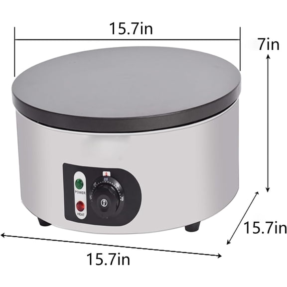 Zzistar 1500W Commercial Electric Crepe Maker With Includes Batter Spreader and Temperature Control, Cast Iron Cooking Surface