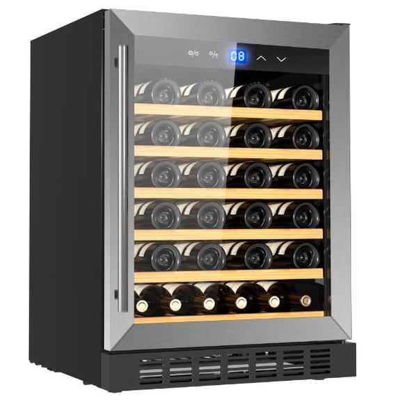 Zzistar 24-Inch 46-Bottle Built-In/Freestanding Wine Cooler Single Zone Wide Temp Range (4164F),