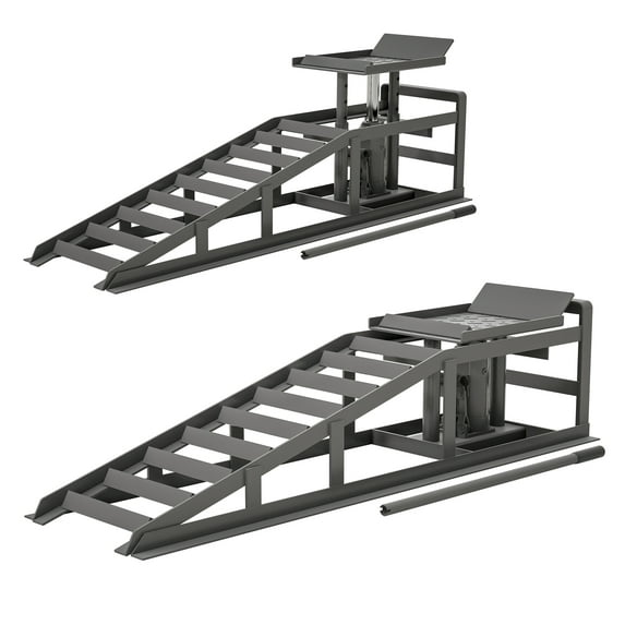 Zzistar 2Pcs 11000Lbs Hydraulic Car Ramp,Heavy-Duty Vehicle Ramps 5T / 10000lbs Load Capacity ,Low Profile Car Lift Service Ramp for Truck Trailer Garage