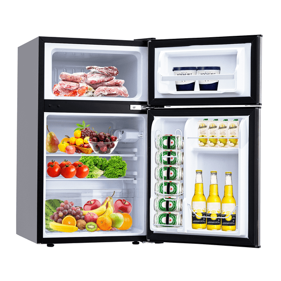 Zzistar 3.2 Cu. Ft Mini Fridge ,128L Compact Refrigerators with Freezer Refrigerator ,5 Adjustable Thermostat Settings
