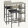 thumbnail image 1 of Zzistar 3 Piece Dining Table Set, Kitchen Wood Rectangular Dining Table with 2 Upholstered Chairs, Bar Table with 3 Layer Storage Shelves, 1 of 8