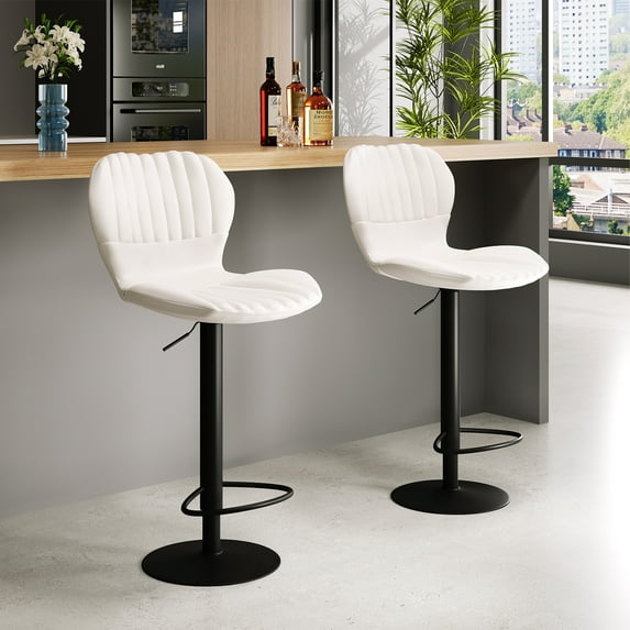 Zzistar 4Pcs Swivel Bar Chairs ,Adjustable Bar Stools Counter Height Bar Stools with High Backrest