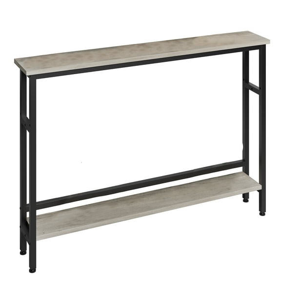 Zzistar 5.9" Narrow Console Table, 2 Tier Rectangular Sofa Table Slim Behind Couch Table with Adjustable Shelf