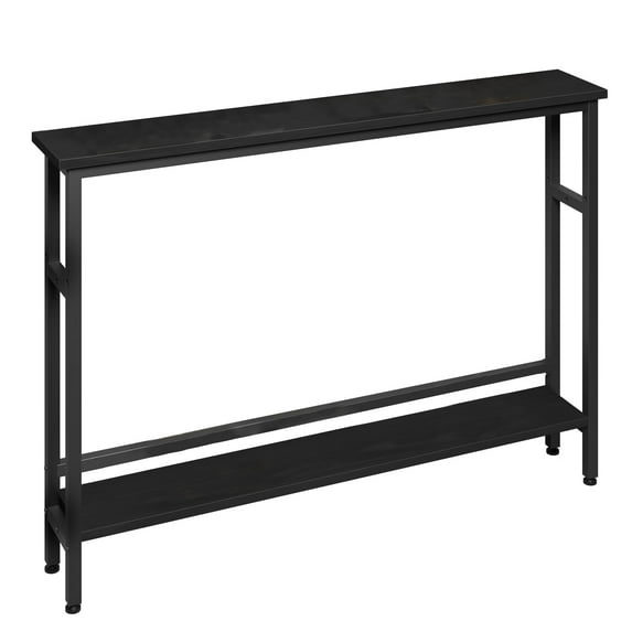 Zzistar 5.9" Narrow Console Table, 2 Tier Rectangular Sofa Table Slim Behind Couch Table with Adjustable Shelf