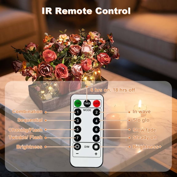 Zzistar 9-Piece Set Silk Cloth + Plastic + Glass Wooden Box With Artificial Flowers Mason Jar Orange