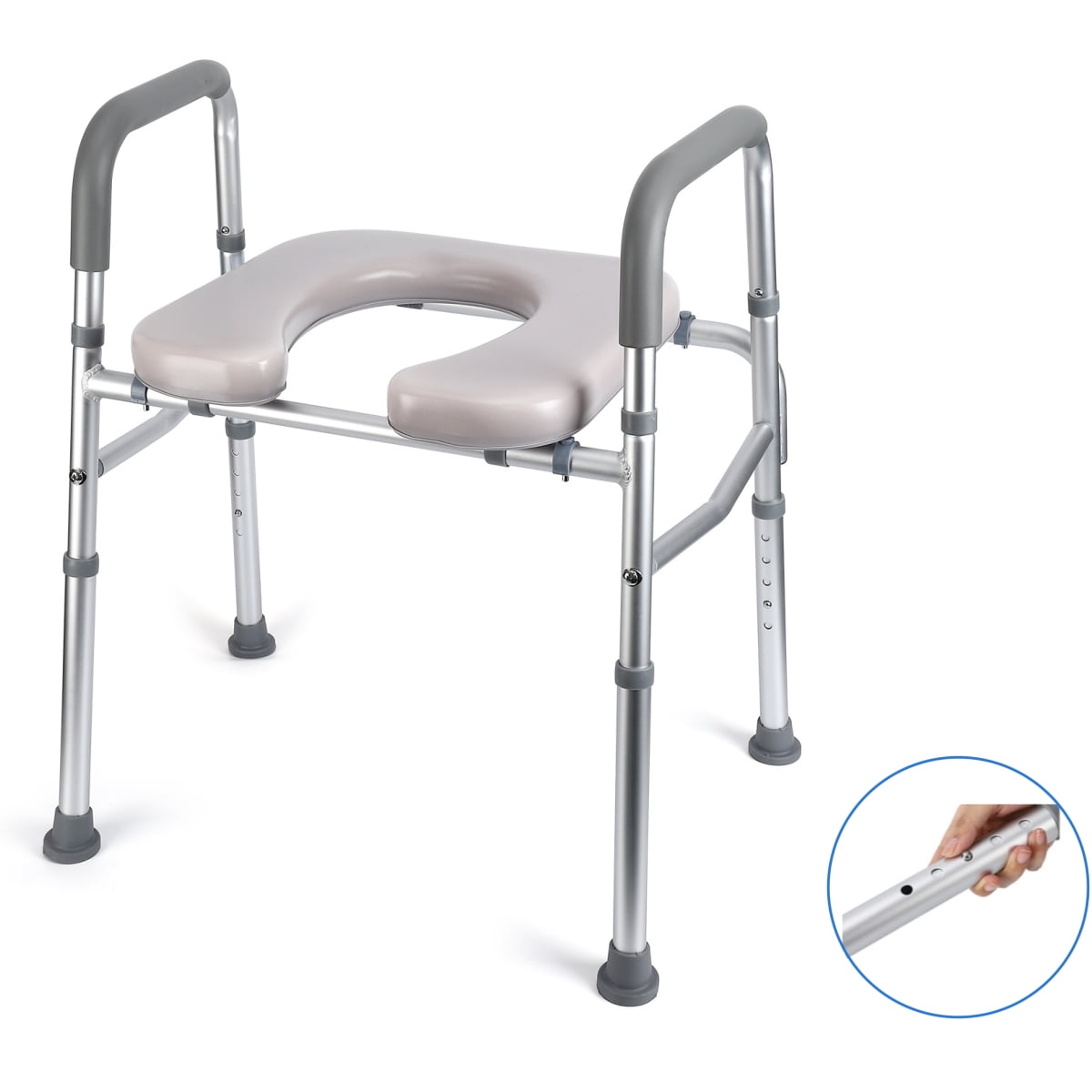 Zzistar Adjustable Raised Toilet Seat with Armrests, 350LB Toilet Seat Riser with Toilet Seat