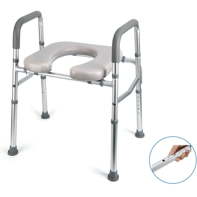 Zzistar Adjustable Raised Toilet Seat with Armrests, 350LB Toilet Seat