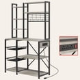 thumbnail image 1 of Zzistar Bakers Rack with Power Outlet, Farmhouse Microwave Oven Stand with 2 Large Wire Drawer, 7 Tier Utility Storage Shelf with 4 Hooks, 1 of 9