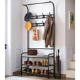 thumbnail image 1 of Zzistar Coat Rack Shoe Bench, 3-in-1 Hall Tree Shoe Rack for Entryway, 3-Tier Storage Shelf and 8 Hooks Removable with Steel Frame,, 1 of 6