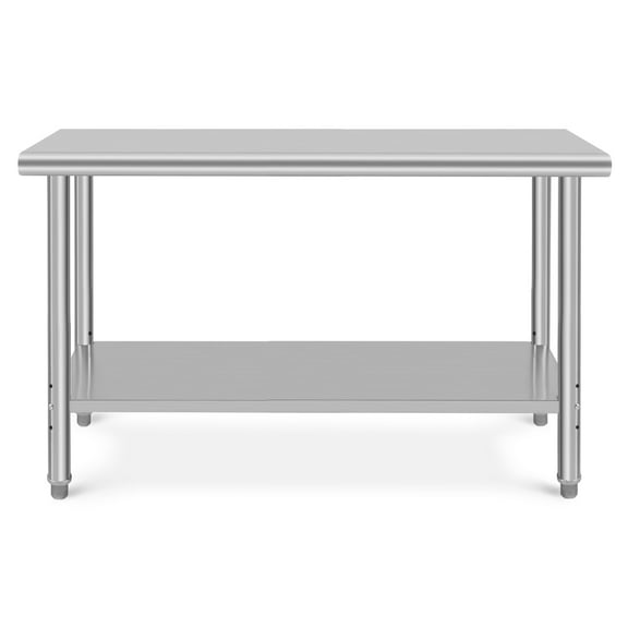 Zzistar Commercial Stainless Steel Work Table, Food Prep Stainless Steel Table, Metal Table Cart Heavy Duty Worktable with Caster Wheel, for Kitchen Restaurant Garage, Silver