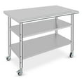 thumbnail image 1 of Zzistar Commercial Stainless Steel Work Table, Food Prep Stainless Steel Table, Metal Table Cart Heavy Duty Worktable with Caster Wheel, for Kitchen Restaurant Garage, Silver, 1 of 8