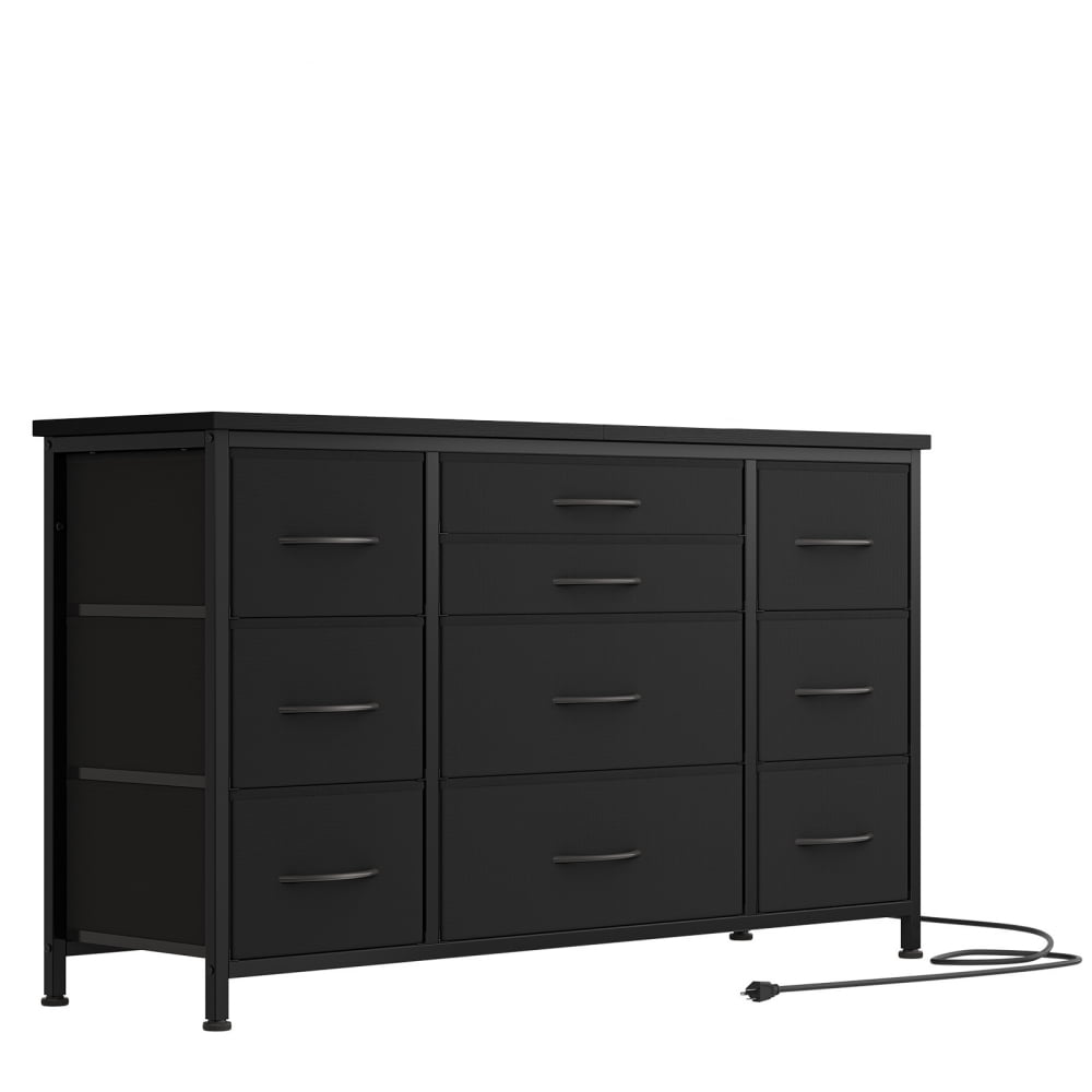 Zzistar Dresser TV Stand with 10 Drawers, Wood 10 Drawers Dresser TV Entertainment