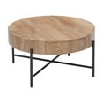 thumbnail image 1 of Zzistar Farmhouse Round Coffee Table, Indoor Solid Wood Center Table with 2 Storage Drawers, 1 of 7