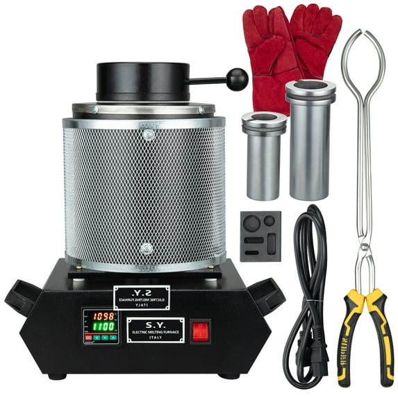 Zzistar Gold Melting Furnace 3KG Capacity 1150°C Max Temperature Electric Smelting Furnace Iron Material