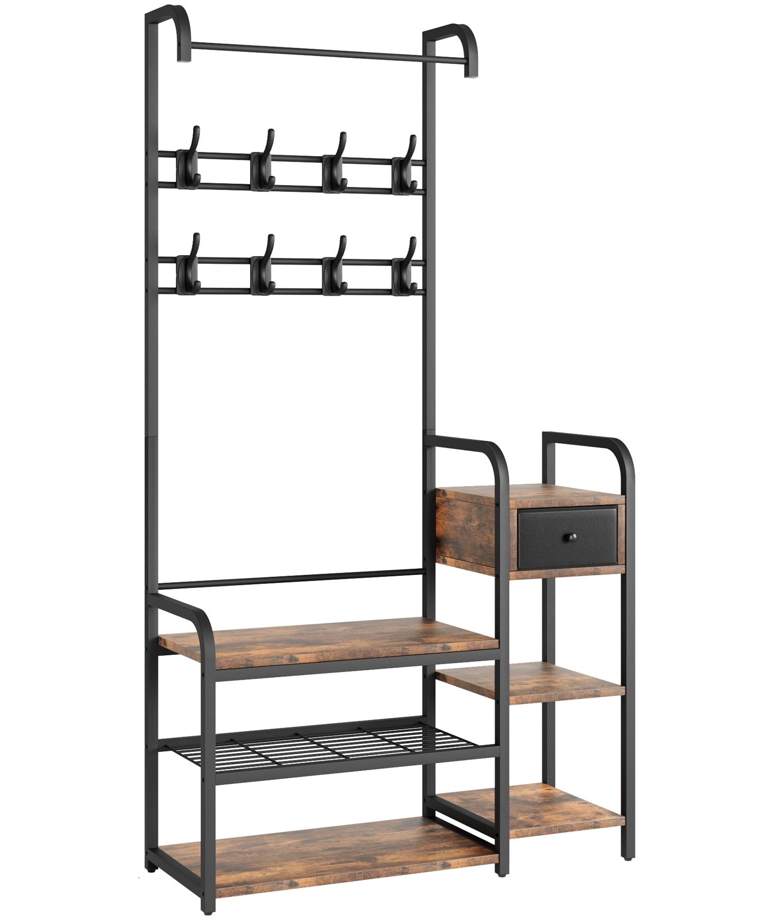 Zzistar Entryway Hall Tree with Storage Bench, Coat Rack Shoe Organizer