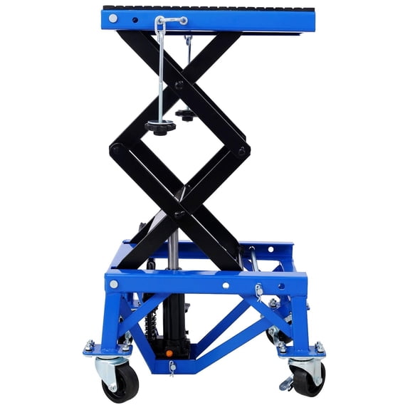 Zzistar Hydraulic Motorcycle Lift Jack Table With 4 Wheels,350 LBS Foot-Operated Motorcycle Scissor Jack Lift with Wide Deck, J-Hooks