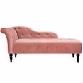 thumbnail image 1 of Zzistar Indoor Chaise Lounge with Solid Wood Legs, Velvet Upholstered Recliner Lounge Chair Sofa, 1 of 7