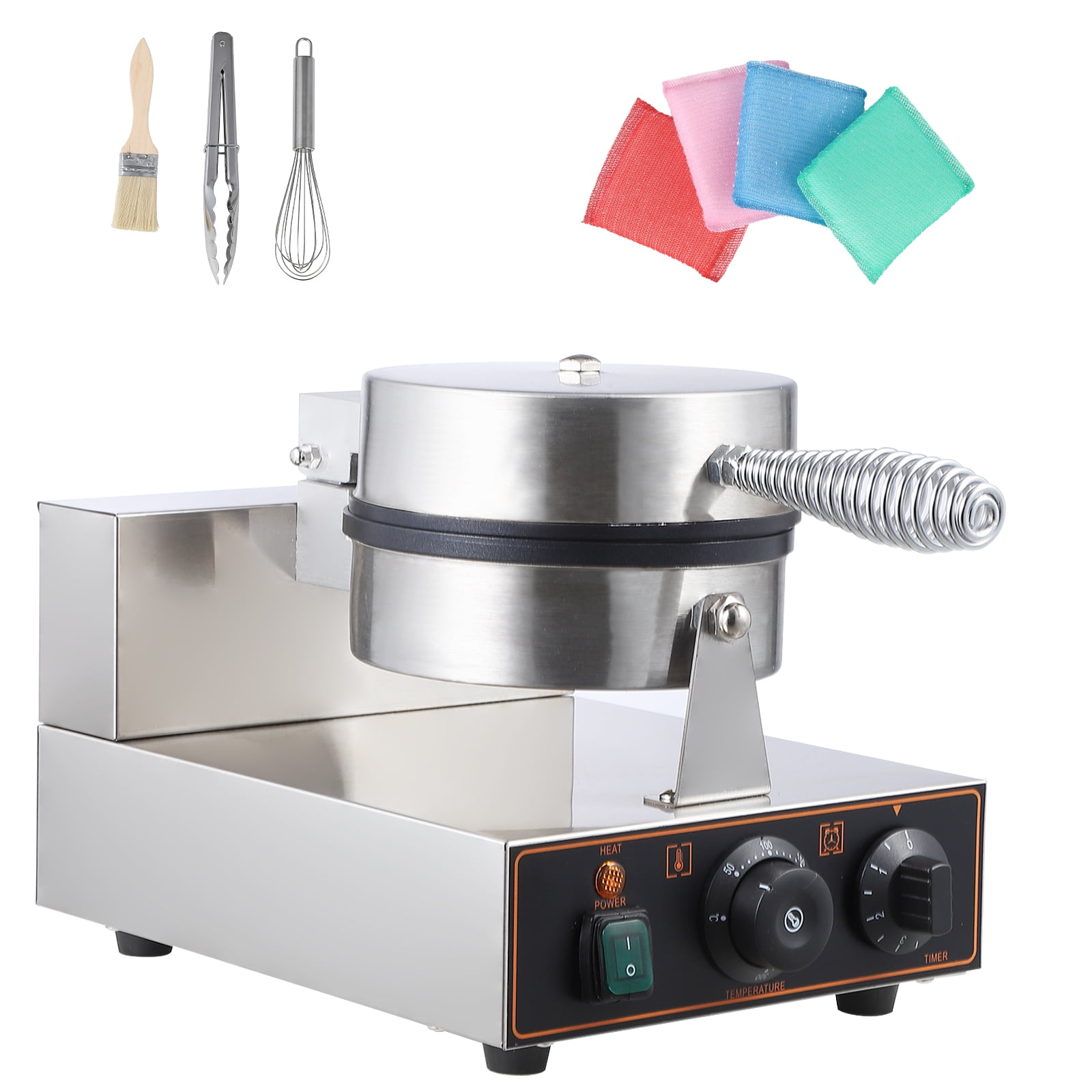 Zzistar Stainless Steel Waffle Maker ,180° Rotating Electric Waffle Making Machine | 50-250℃ Non-Stick Flip Time Control Temperature Adjustable, 110V 1200W