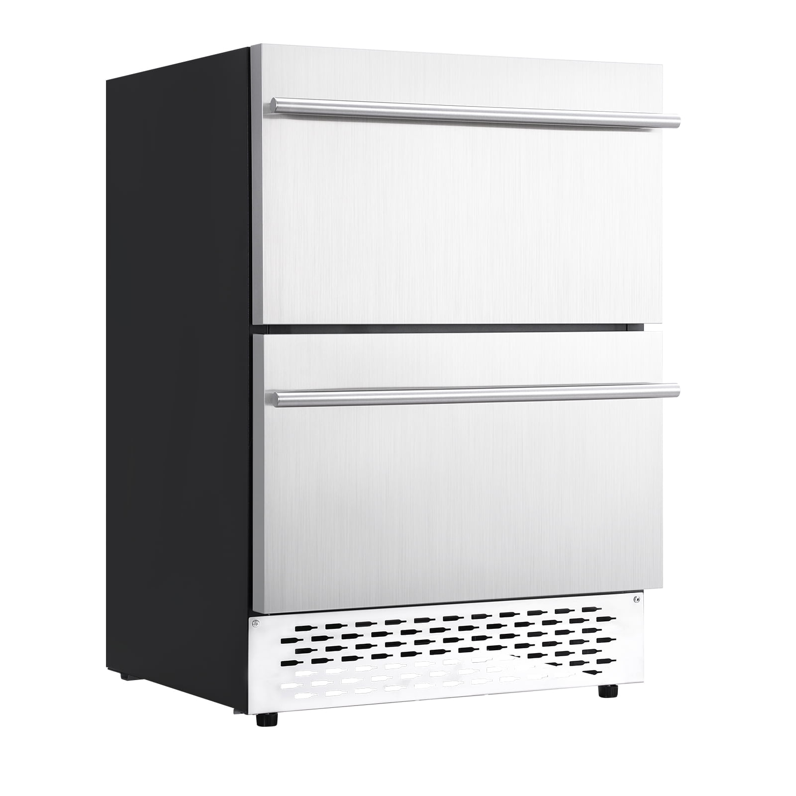 Stainless Steel 95-Can Dual Drawer Beverage Refrigerator