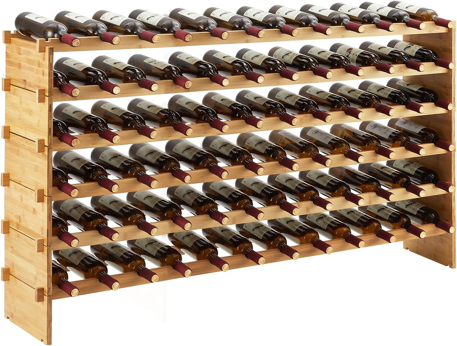 Zzistar Wine Rack Bamboo Stackable Bottle Rack Bottle Stands Wine ...