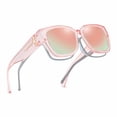 thumbnail image 1 of Zzjniupiyyds 1 Pcs Fit Over Sunglasses for Women Men, Oversized Polarized UV400 Square Sun Glasses, Wraps Over Prescription Glasses for Driving, Pink, 1 of 9