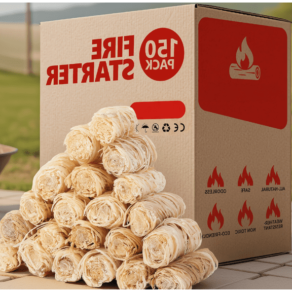 Zzjniupiyyds 150 Fire Starters, Wax-Based Kindling Cubes for Campfire, Fireplace, Grill, BBQ, Fire Pit, Wood Stove and Charcoal