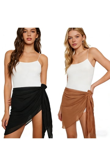 BJH Paréo De Plage Jupe Portefeuille Sarong Cover Up Bikini - Mousseline Légère Vacances