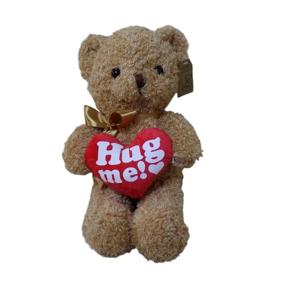 Zznnkj 11.81 Inch Teddy Bear Plush Toy Stuffed Animals Hugging a Heart Pillow, Romantic Teddy Bear Plush Doll Toys, Birthday Gifts for Kids, Valentine's Day & Holiday Party Favors