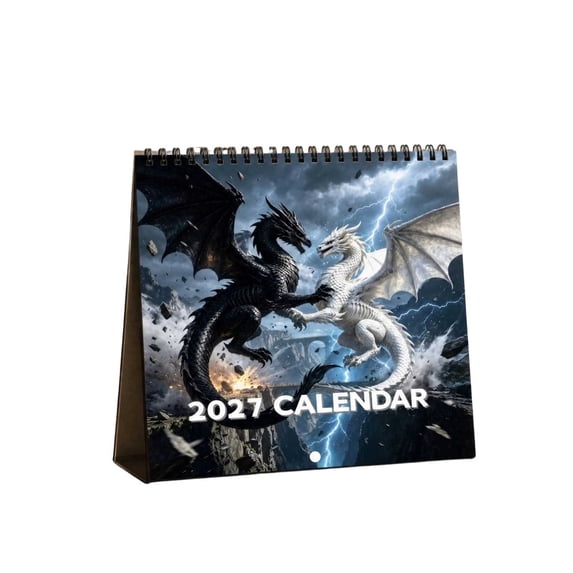 Zznnkj 2027 Wall Calendar 12-Month Hanging Monthly Planner From January 2027 to December 2027 Fantasy Dragon Art Calendar for Home Office Wall Decor
