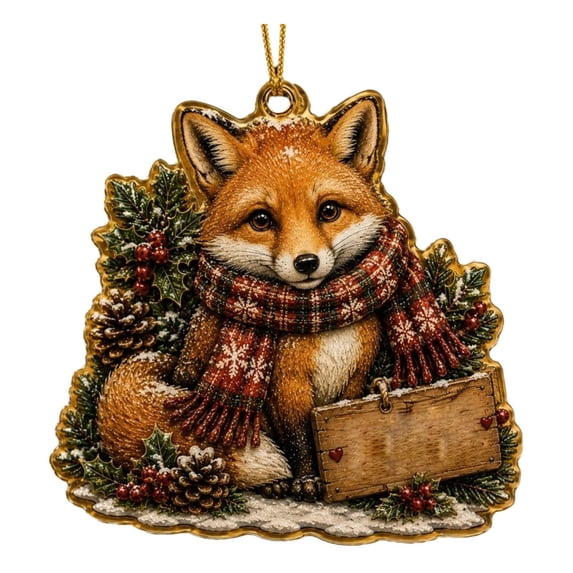 Zznnkj Animal Christmas Ornaments 3.93 Inch, 2D Acrylic Hanging Flat Pendants, Rustic Xmas Tree Decor for Farmhouse Home Holiday Keepsake Gift for Wildlife Lovers