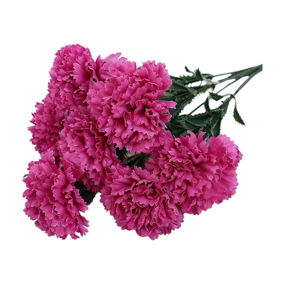 Zznnkj Artificial Carnation Flowers, Realistic Fake Carnation Stems with Green Leaves ffor Vase Arrangements, Home, Party Decor & Mother's Day Gifts