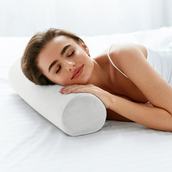 Zznnkj Cervical Neck Pillow for Pain Relief, Memory Foam Roll Cylinder Bolster Pillows for Bed, Legs, Back and Yoga, Round Neck Pillows for Sleeping, Lumbar Pillows for Spine and Neck Support