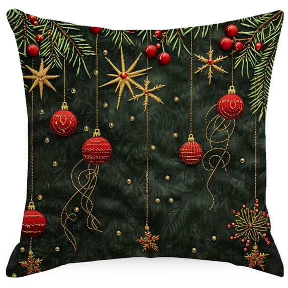 Zznnkj Christmas Throw Pillow Covers, 18 x 18 Inch, Soft Comfortable Linen Pillowcases for Sofa Bedroom Couch Winter Holiday Party Home Decor