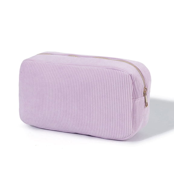 Zznnkj Cosmetic Bag Pinstripe Seersucker Makeup Bag for Travel Large Capacity Toiletry Organizer Stripe Preppy Storage Pouch for Women Girls