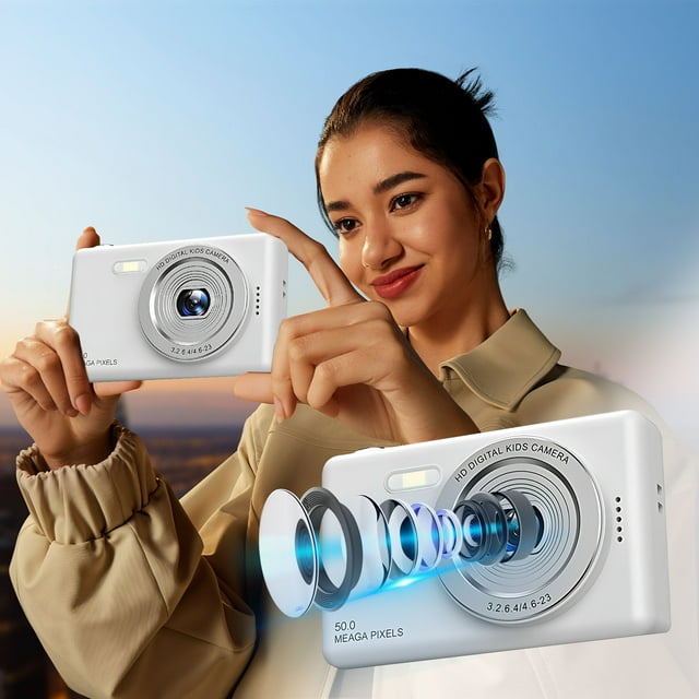 Zznnkj Digital Camera, FHD 1080P Camera, Digital Point and Shoot Camera with 48MP 16X Zoom, Anti-Shake Portable Compact Small Camera Gifts for Teens Boys Girls Kids Seniors