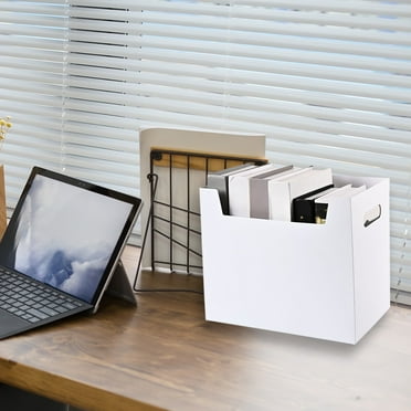 Zznnkj File Organizer, Cardboard File Folder Organizer, Collapsible File Storage Box, Hanging File Organizer for Letter Size, Portable File Box with Handles for Office/Home/School