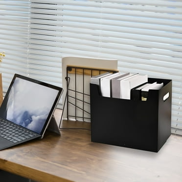 Zznnkj File Organizer, Cardboard File Folder Organizer, Collapsible File Storage Box, Hanging File Organizer for Letter Size, Portable File Box with Handles for Office/Home/School