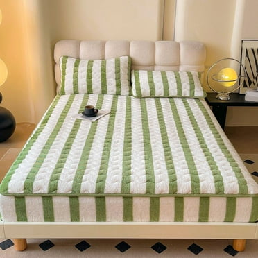 Zznnkj Queen Size Fitted Sheet, Twin Bedding Fitted Sheets Only with Deep Pocket up to 14", Soft Warm Flannel Fitted Bottom Sheet Only, Wrinkle Free and Color Fade Resistant