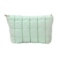 thumbnail image 1 of Zznnkj Quilted Puffer Makeup Bag, Large Capacity Cosmetic Pouch Bags, Soft Nylon Checkered Toiletry Zipper Pouch Bag for Travel, Green, 1 of 2