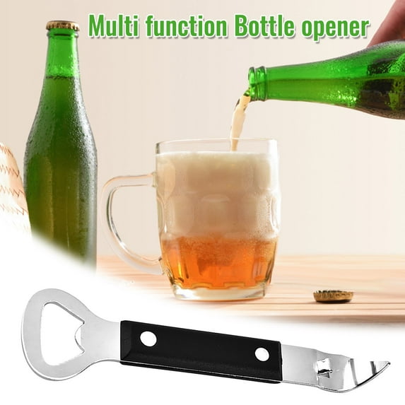 Zznnkj Stainless Steel Bottle Opener, 2 in 1 Multifunctional Can Punch Bottle Opener, Bottle Cap Opener, Beer Bottle Opener for Kitchen, Bar or Restaurant, Dishwasher Safe, Coated Handle