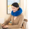 thumbnail image 1 of Zznnkj U-Shaped Travel Neck Pillow, Portable Soft Plush Neck Support Pillow with Snap Closure for Airplane, Car, Office Napping, Home Rest, 1 of 6