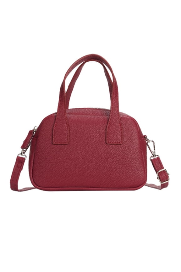 Women's PU Leather Mini Dome Satchel Bag, Lightweight Dual Carry Small Crossbody Bags with Detachable Strap, Structured Cell Phone Purse Clutch Handbag