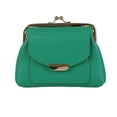 thumbnail image 1 of Zznnkj Women's Retro Pebbled PU Leather Kiss-Lock Clutch Bag with Front Flap Pocket, Structured Top Handle Purses Handbags, 1 of 3