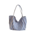 thumbnail image 1 of Zznnkj Women's Striped Canvas Tote Bag Large Capacity Lightweight Reusable Shoulder Bag for Beach, Shopping, Travel, Grocery & Daily Use, 1 of 5
